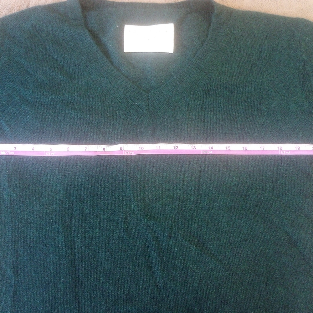 Fine Colection Designe In Paris 100%CashmereWomen's V-Neck Sweater - Dark Green - Picture 11 of 11